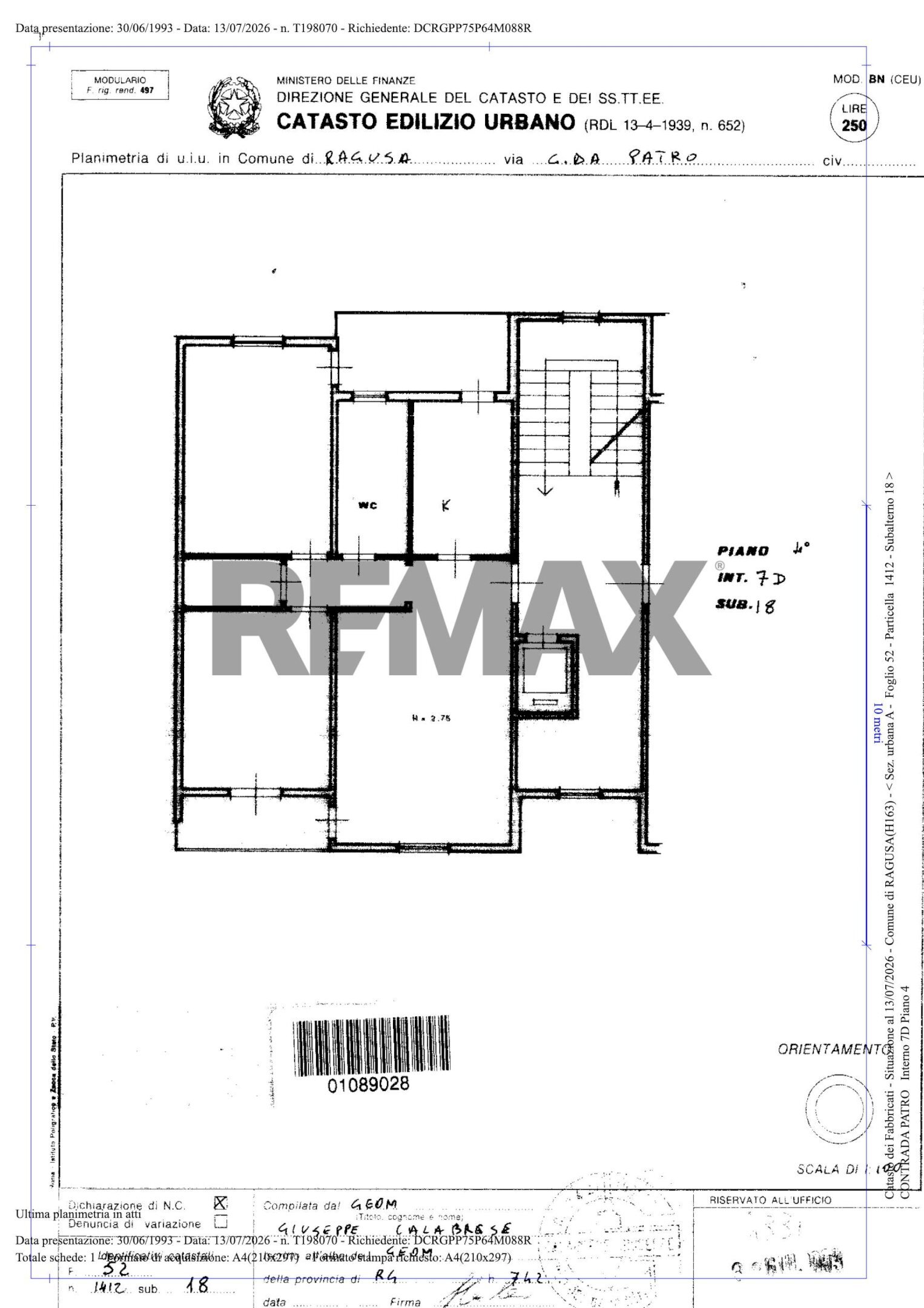 Pianta 2D - Four-room apartment Via Pio La Torre
 
2, Ragusa - floor plans 1