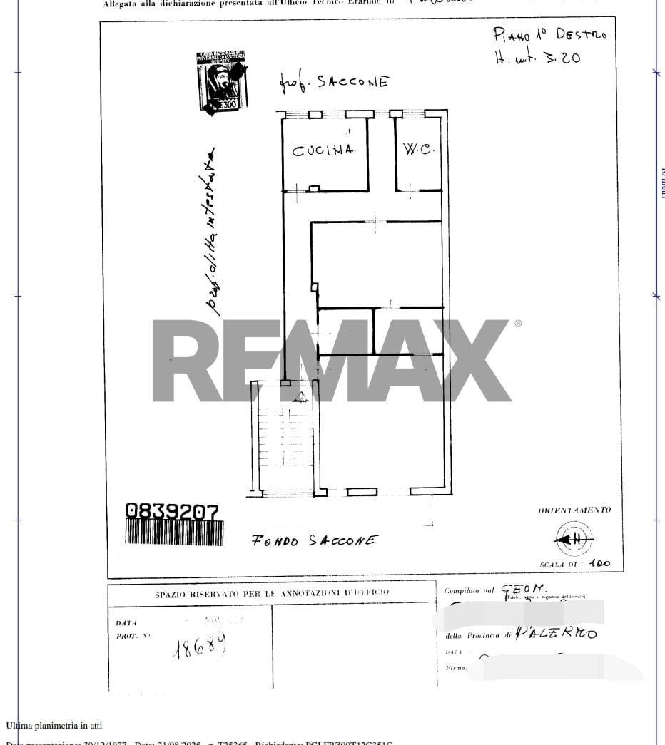 Pianta 2D - Four-room apartment Via Santa Maria Di Gesu' - Fondo Saccone
 
7, Palermo - floor plans 1
