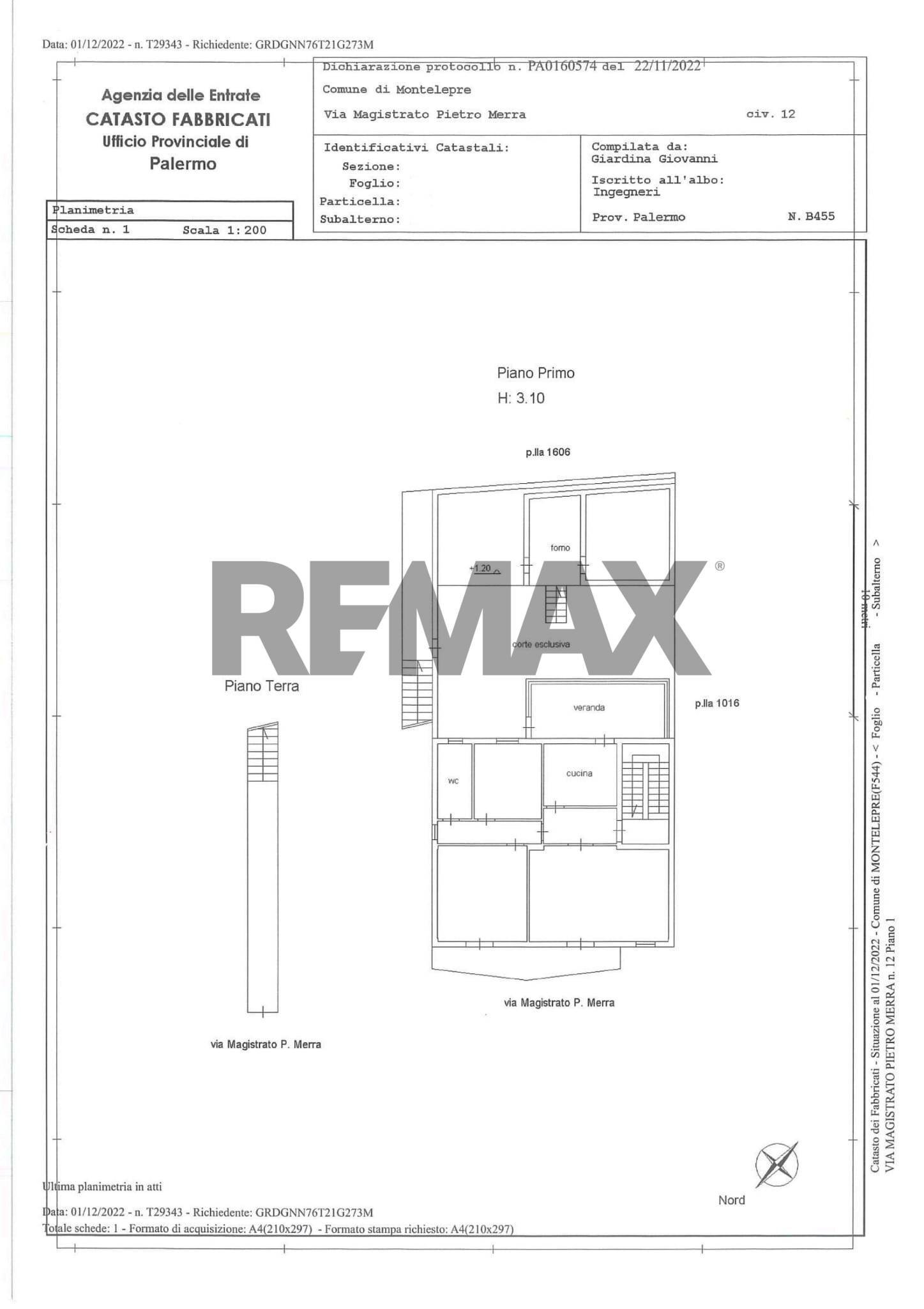 Pianta 2D - Four-room apartment via magistrato pietro merra
 
14, Montelepre - floor plans 1