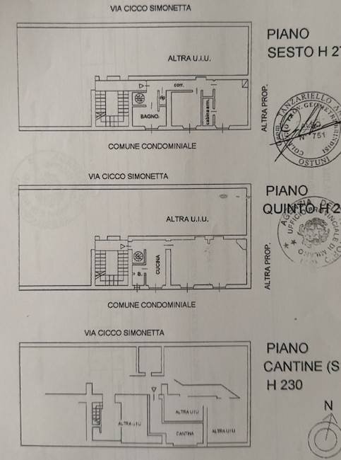 Trilocale via Cicco Simonetta, Milano (zona Ticinese) - planimetria 1