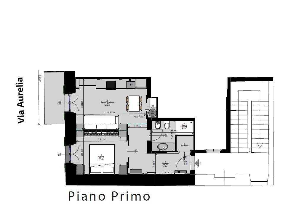 Foto 31 - Bilocale Via Cristoforo Colombo
 
6, Diano Marina - planimetria 1