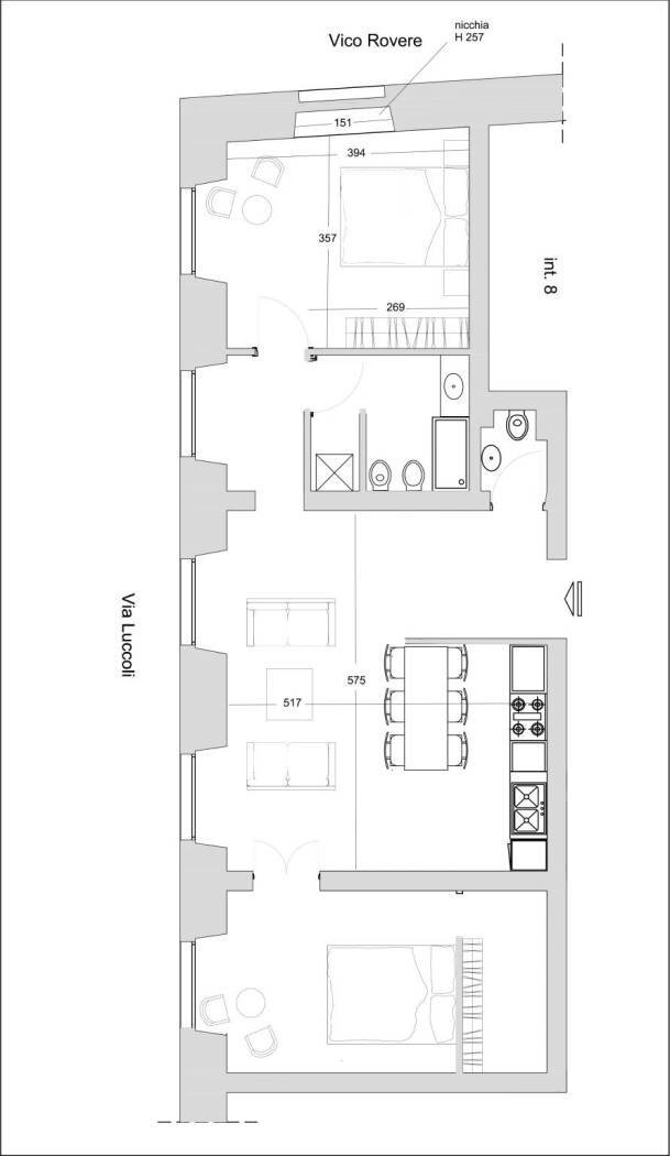 Four-room apartment via Luccoli, 17, Genova (neighborhood Centro Storico) - floor plans 1