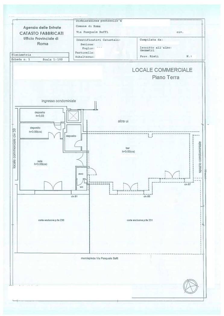 Shop via Pasquale Baffi, Roma - floor plans 1