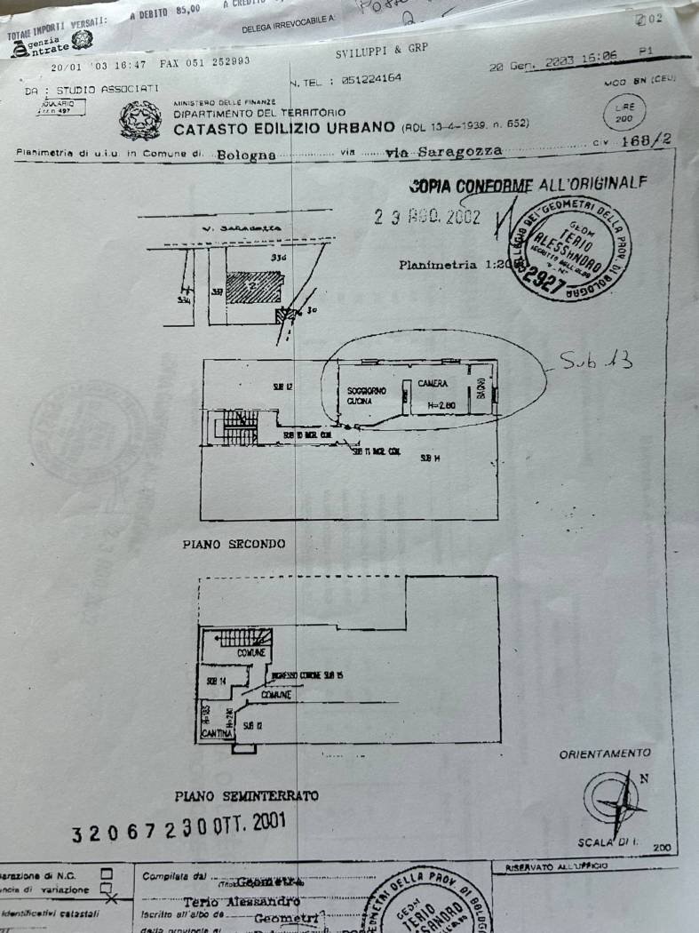 Appartamento Bologna (zona Colli) - planimetria 1