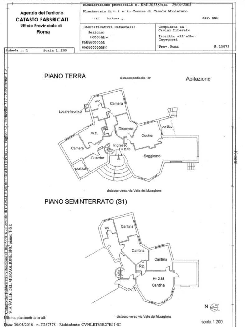 Villa via Valle del Muraglione, Canale Monterano - floor plans 1