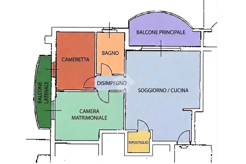 Trilocale Via Dante Alighieri, Masate - planimetria 1