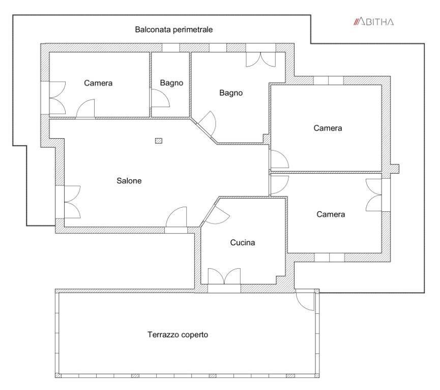 Four-room apartment Via Selegas, Roma - floor plans 1