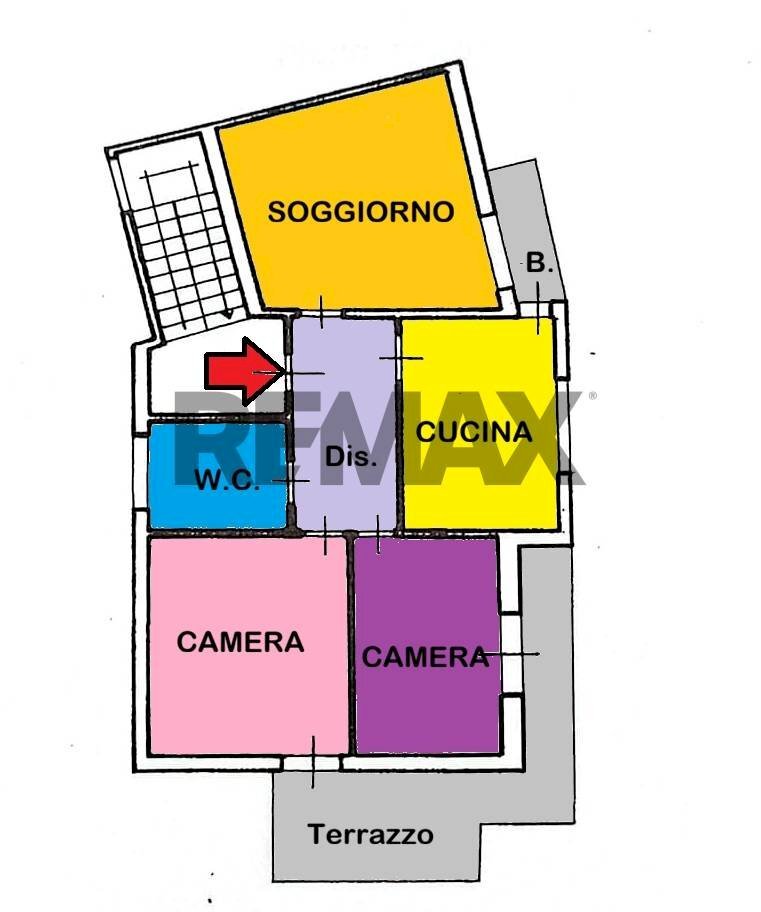 Pianta 2D - Trilocale via Maroggia
 
2170, Berbenno di Valtellina - planimetria 1