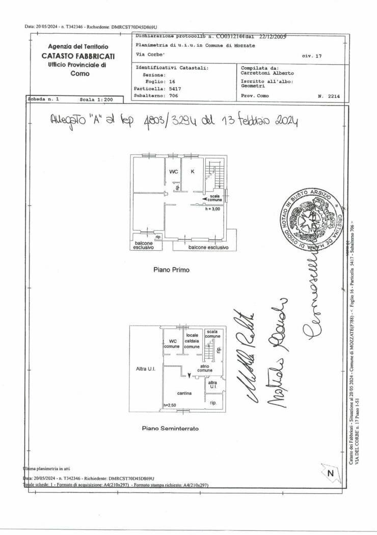 Villa via al Corbè, 17, Mozzate - floor plans 1