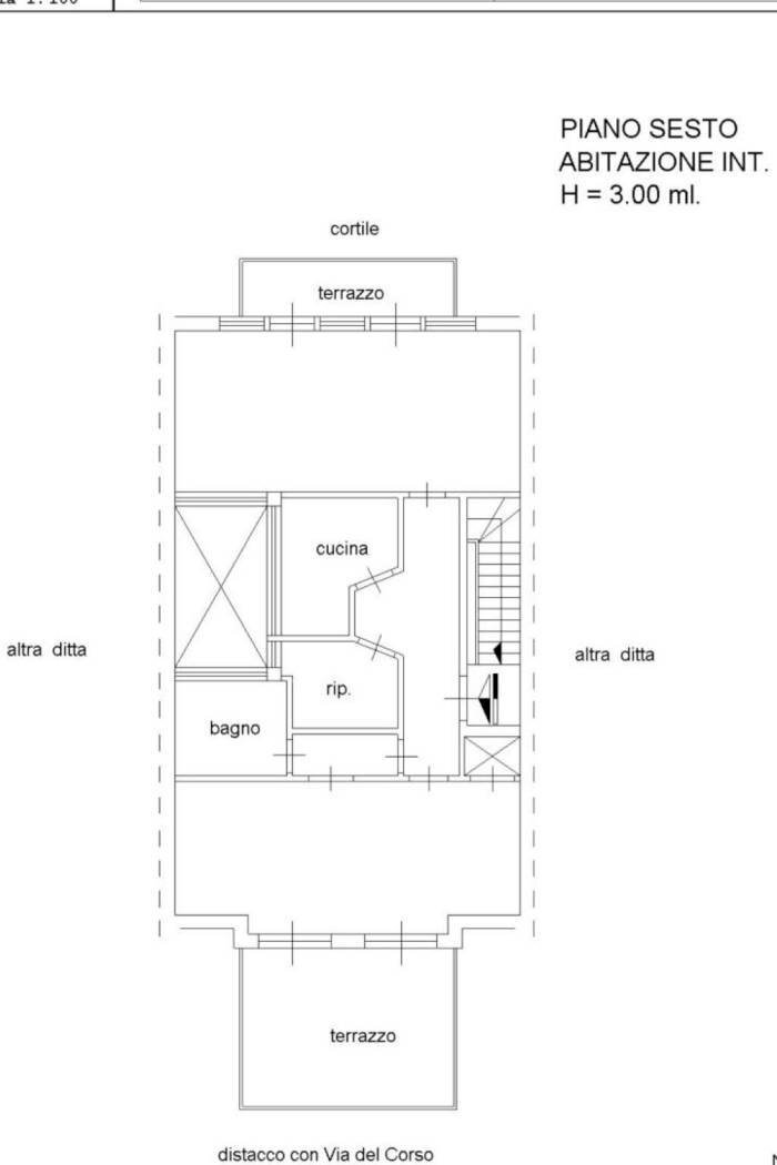 Attico via del Corso, Roma (zona Centro Storico) - planimetria 1