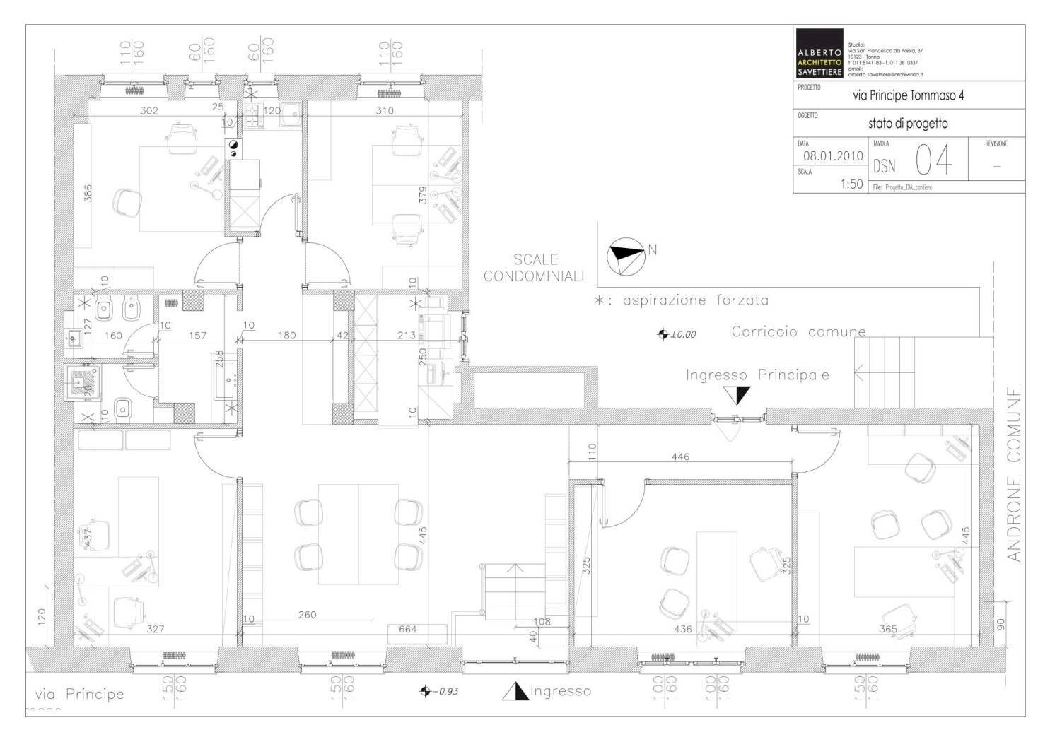 Appartamento via Principe Tommaso, 4, Torino (zona San Salvario) - planimetria 1