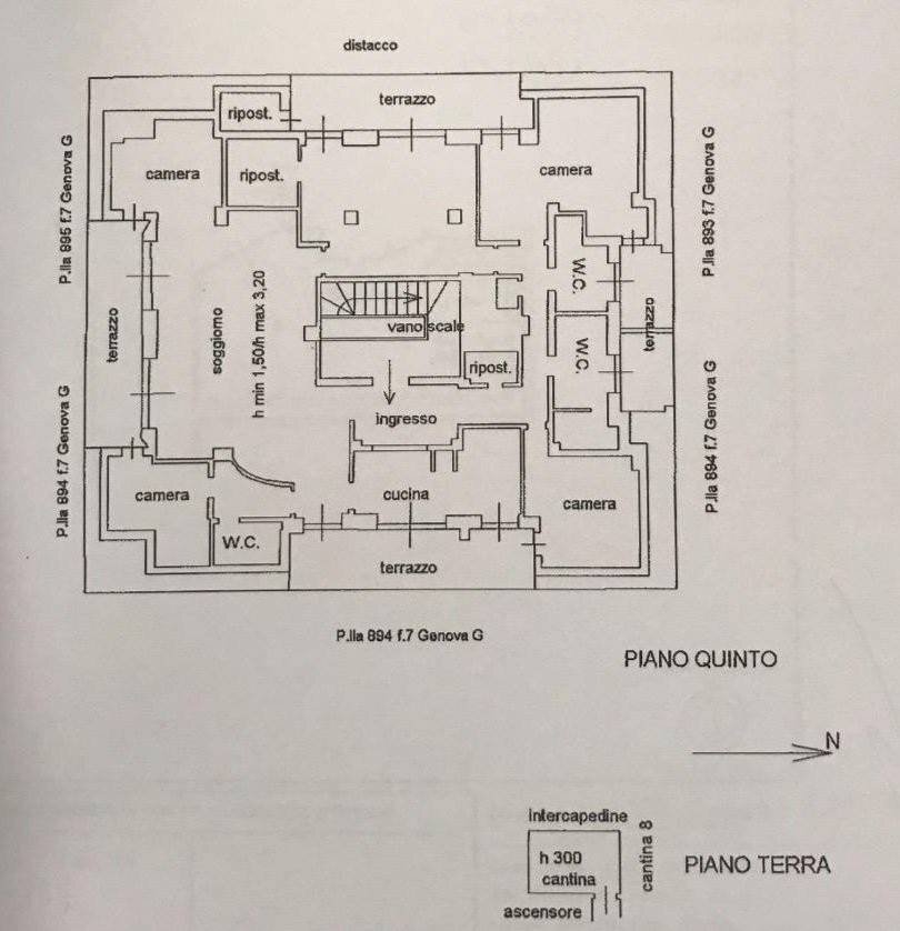 Attico viale Quartara, 39m, Genova (zona Quarto) - planimetria 1