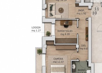 Piantina render - Three-room apartment Via dei Pioppi, Bellaria-Igea Marina - photo 9