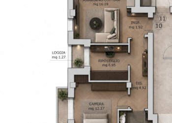 Render piantina 2 - Three-room apartment Via dei Pioppi, Bellaria-Igea Marina - photo 18