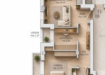 Render piantina 3 - Three-room apartment Via dei Pioppi, Bellaria-Igea Marina - photo 19