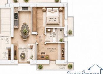 Render piantina 2 - Three-room apartment Via dei Pioppi, Bellaria-Igea Marina - photo 19