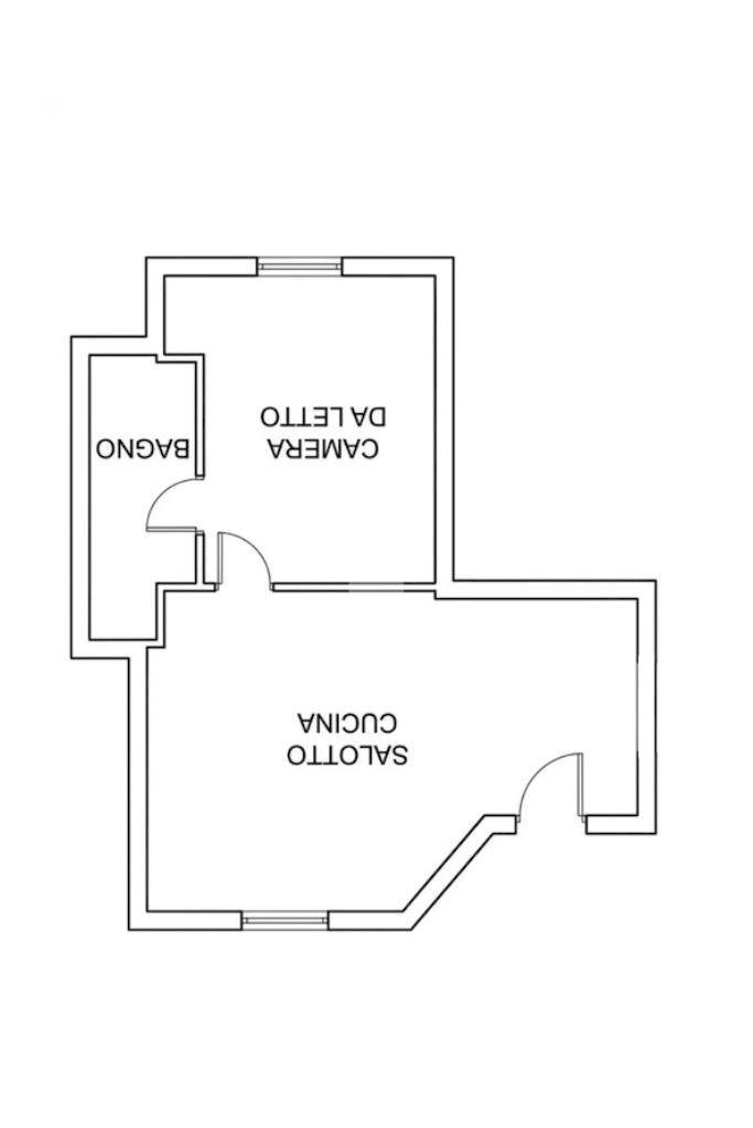 Two-room apartment Via Gaudenzio Ferrari, Milano (neighborhood Ticinese) - floor plans 1