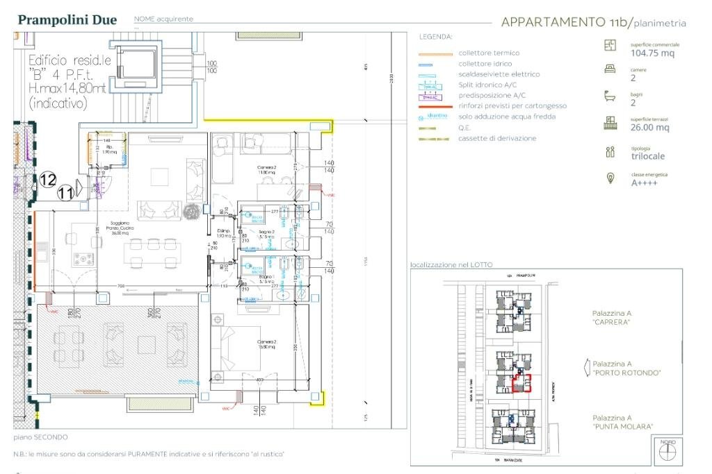 Trilocale Nuova Costruzione Via Prampolini, Novate Milanese - planimetria 1