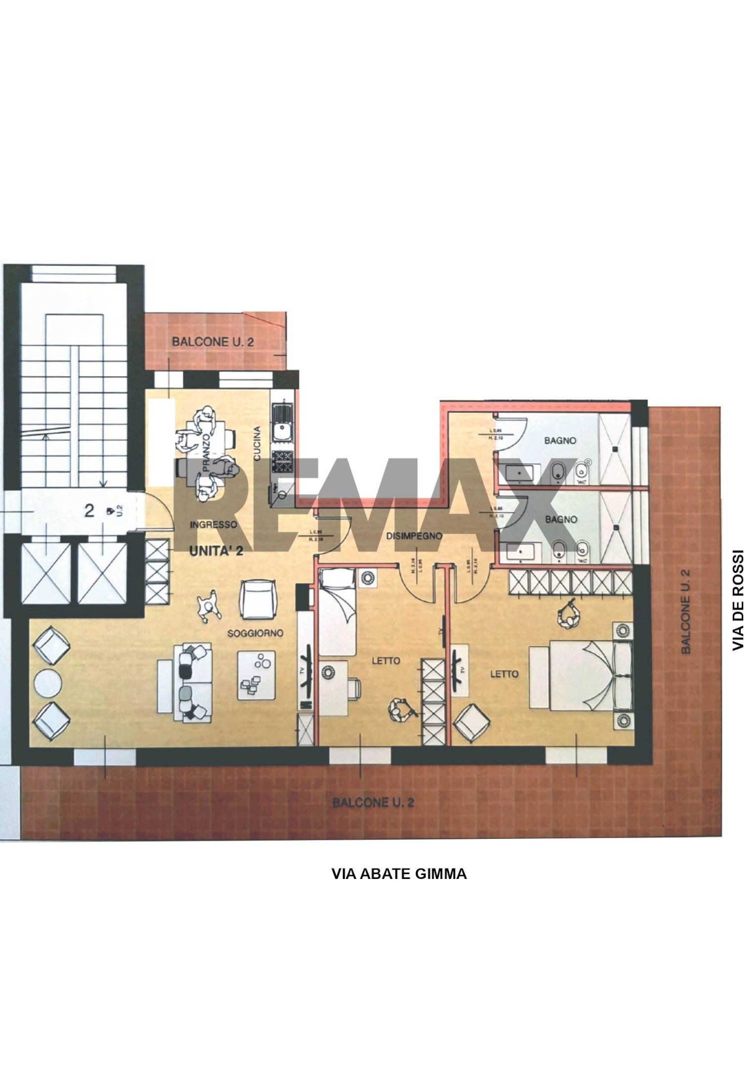 Pianta 2D - Trilocale Via Abate Giacinto Gimma
 
171, Bari - planimetria 1