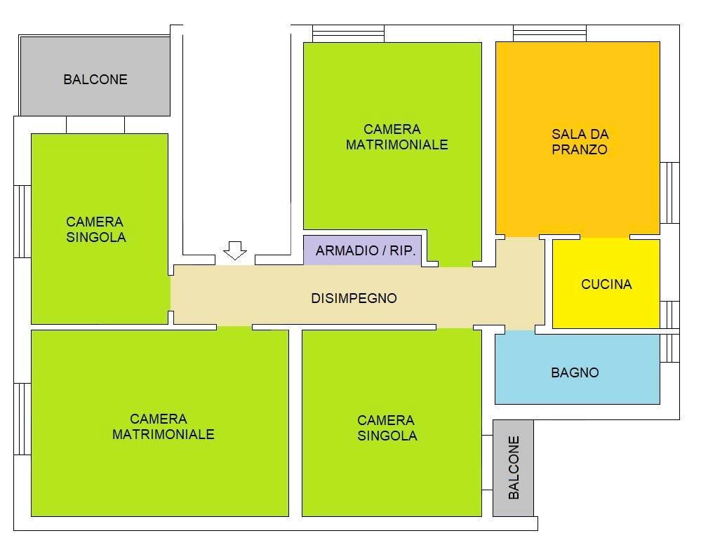 Foto 26 - Appartamento via Antondomenico Rossi, Piacenza - planimetria 1