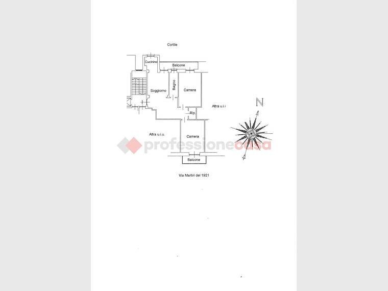 Three-room apartment via martiri del XXI, 57, Pinerolo - floor plans 1