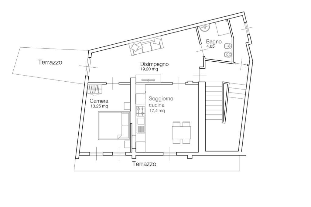 Bilocale Via monte sabotino, Rivoli - planimetria 1