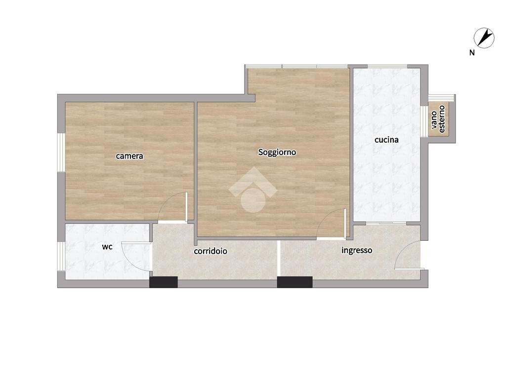 Two-room apartment Via Delle Ande, Milano (neighborhood Gallaratese) - floor plans 1