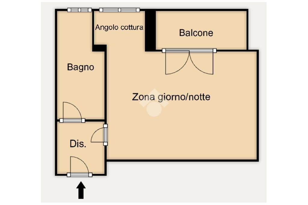 One-room apartment Via Illirico, Milano (neighborhood Città Studi) - floor plans 1