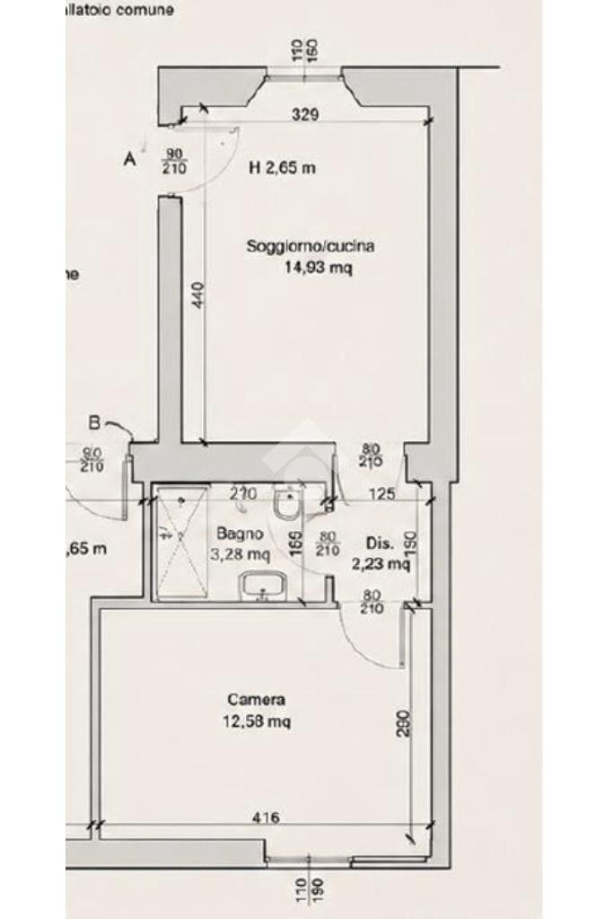 Two-room apartment Via Carlo Imbonati, Milano (neighborhood Maciachini) - floor plans 1