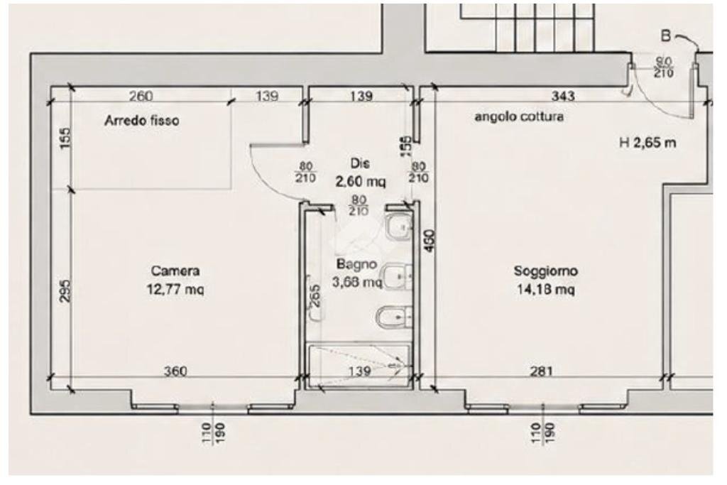 Two-room apartment Via Carlo Imbonati, Milano (neighborhood Maciachini) - floor plans 1