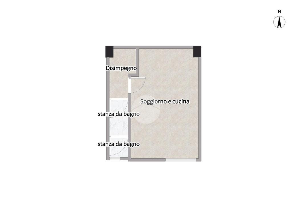 Monolocale Via Valle Antigorio, Milano - planimetria 1