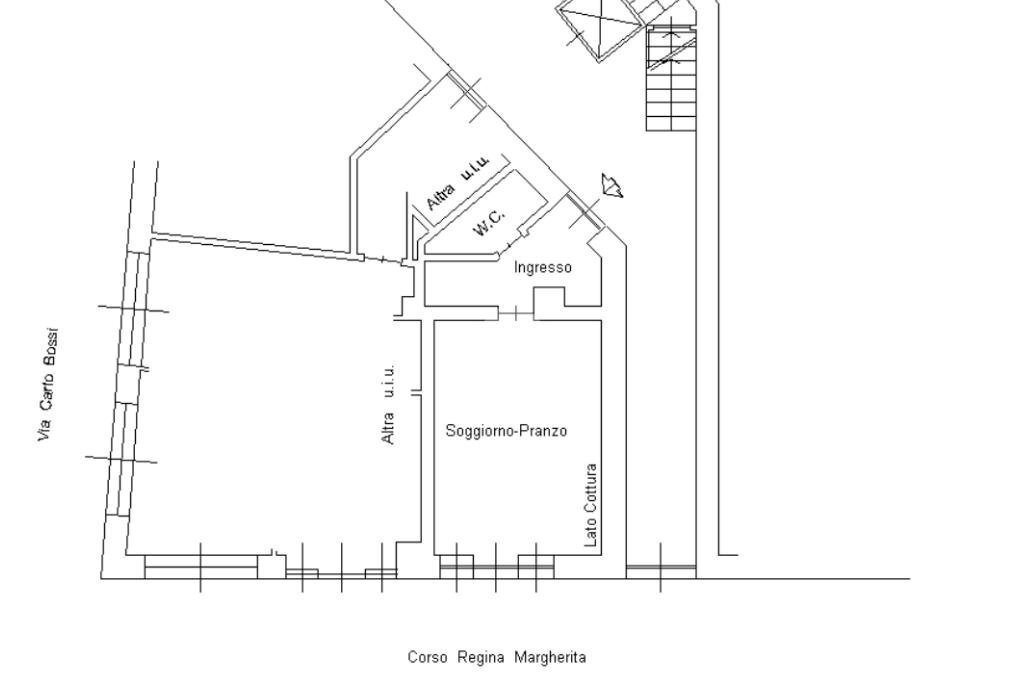 One-room apartment Corso Regina Margherita, Torino (neighborhood San Donato) - floor plans 1