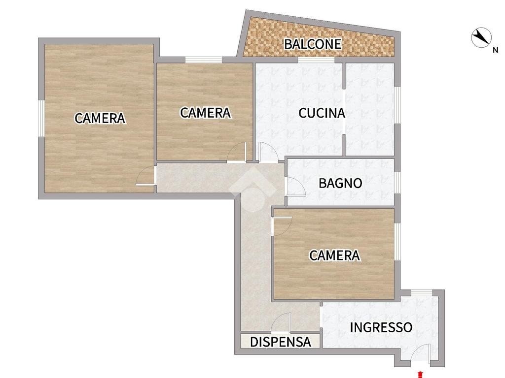 Quadrilocale Via Marco Giuseppe Compagnoni, Genova (zona Rivarolo) - planimetria 1