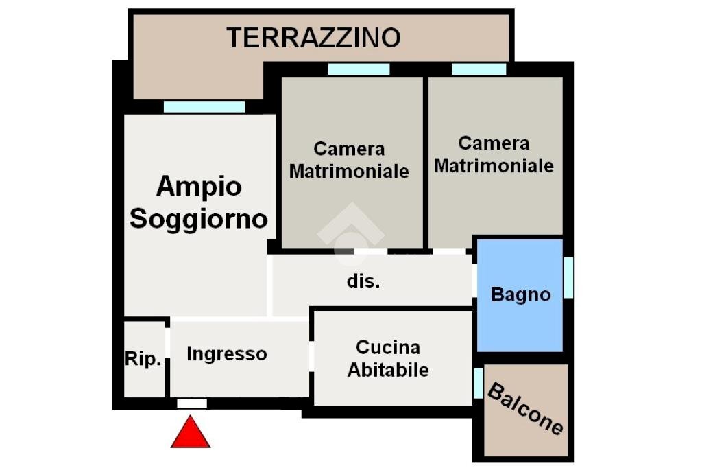 Trilocale Via Umbria, Carugate - planimetria 1