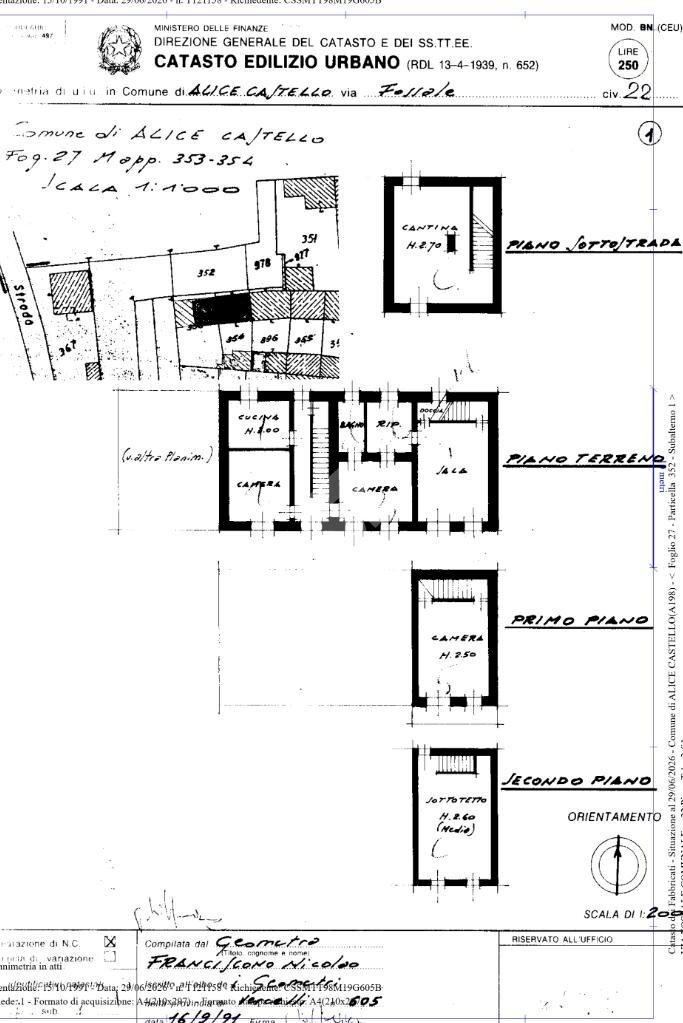 Casa semi indipendente Via Fossale Comunale, Alice Castello - planimetria 1