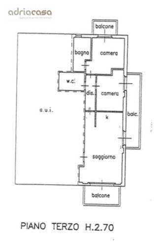 Foto 3 - Trilocale Viale Virgilio, Riccione - planimetria 1
