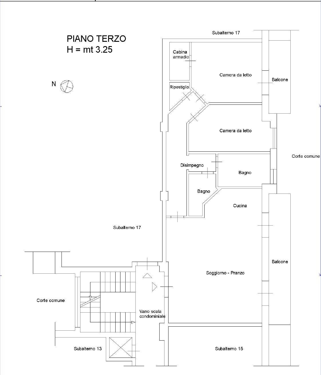 Foto 14 - Three-room apartment Via Pio Xi
 
7, Salerno - floor plans 1