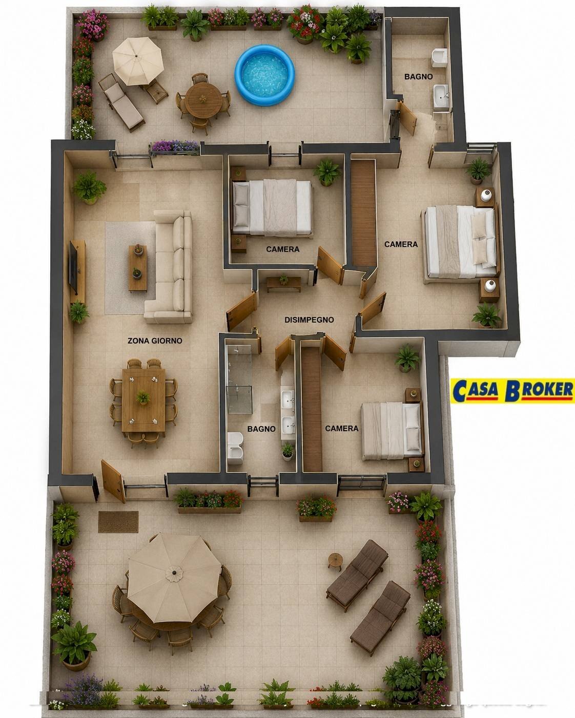 Foto 11 - Four-room apartment Viale dello Sport
 
1, Monteprandone - floor plans 1