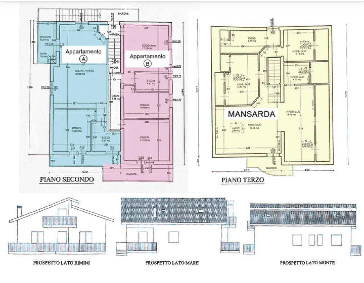 Apartment viale Montefiore, Riccione - floor plans 1