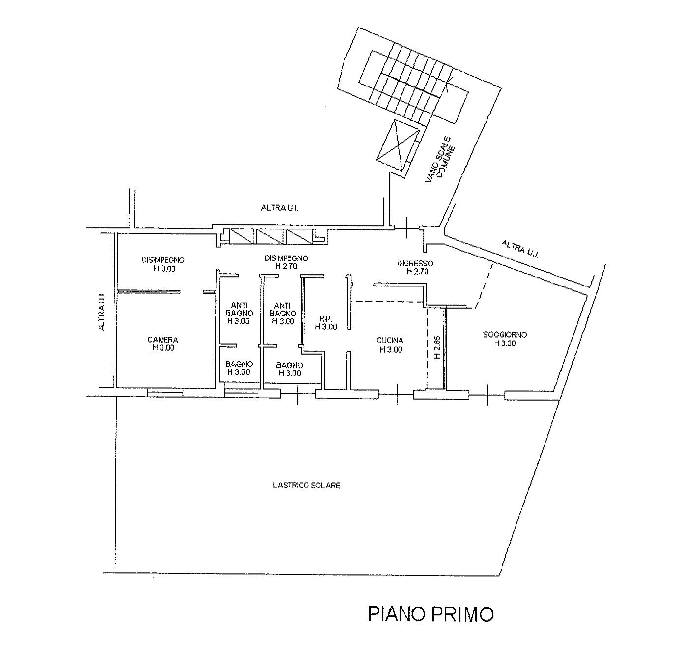 PLANIMETRIA - Trilocale via Fioravanti, Bologna - planimetria 1