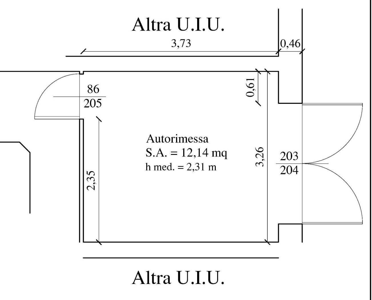 PLAN AUTORIMESSA - Box Via Filippo Beroaldo, Bologna (neighborhood San Donato) - floor plans 1