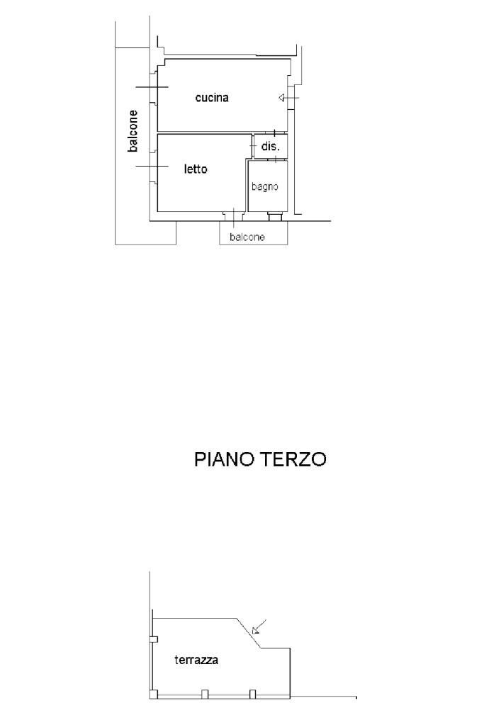 Two-room apartment Via E. M. Noce, Ameglia - floor plans 1