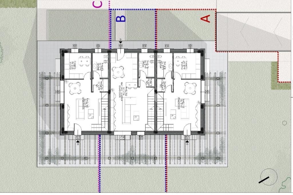 Portion of a house Strada Campirolo, Collecchio - floor plans 1