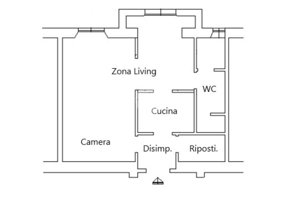 Bilocale Via Antonio Tolomeo Trivulzio, Milano (zona Gambara) - planimetria 1