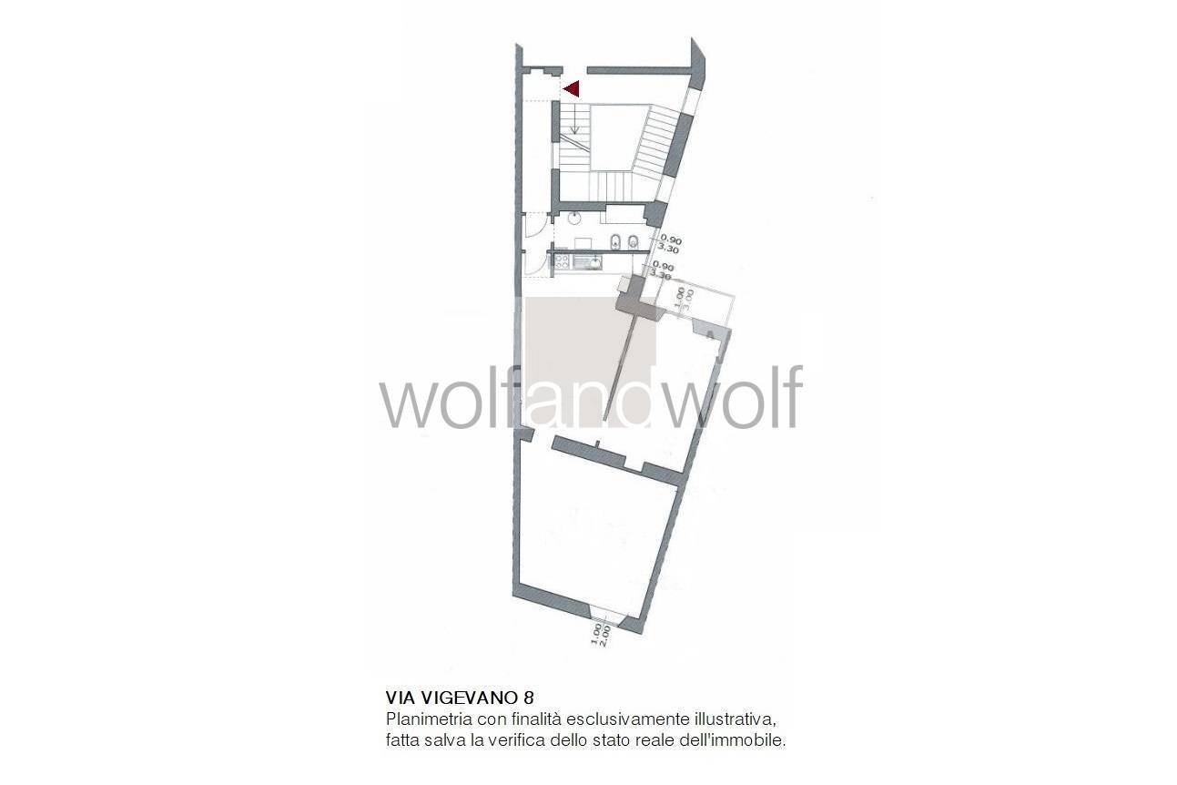 Foto 12 - Trilocale Via Vigevano
 
8, Milano - planimetria 1