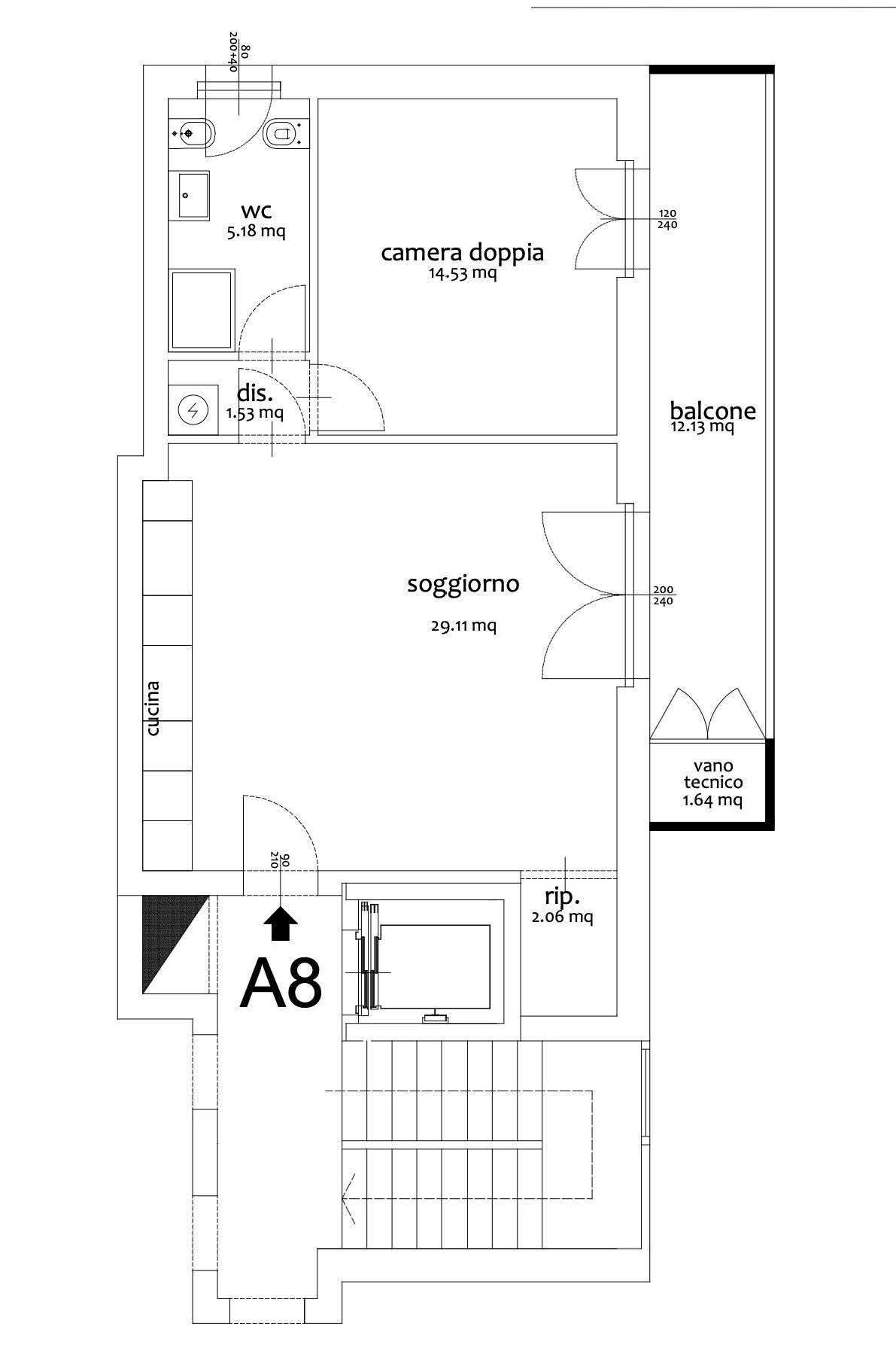 Foto 21 - Two-room apartment Via Fratelli Baracca, Moncalieri - floor plans 1