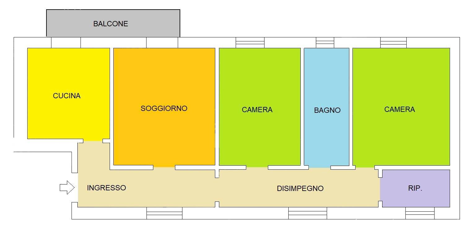 Foto 19 - Trilocale Via Giovanni Negri, Piacenza - planimetria 1