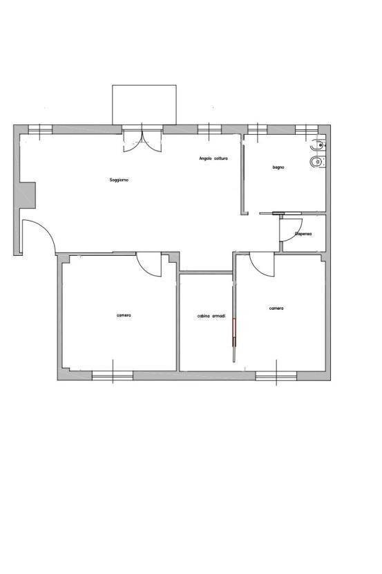 Three-room apartment via Bottini, Genova (neighborhood Quarto) - floor plans 1