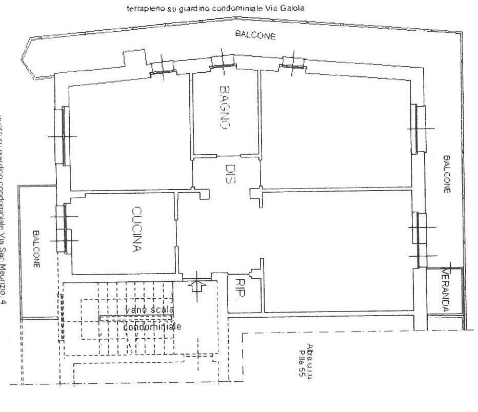 Quadrilocale via San Maurizio, 4, Cuneo (zona Donatello) - planimetria 1