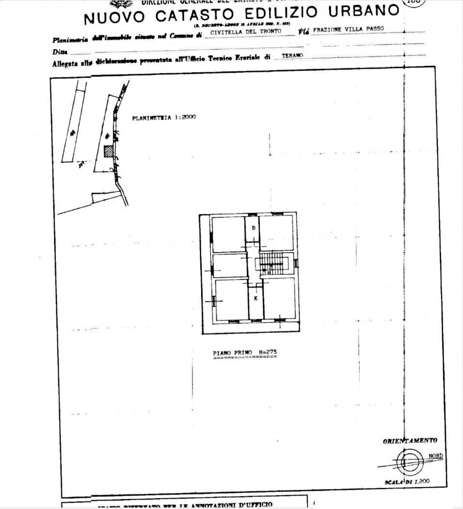 Casa indipendente via Case Sparse frazione Villa Passo, Civitella del Tronto - planimetria 1